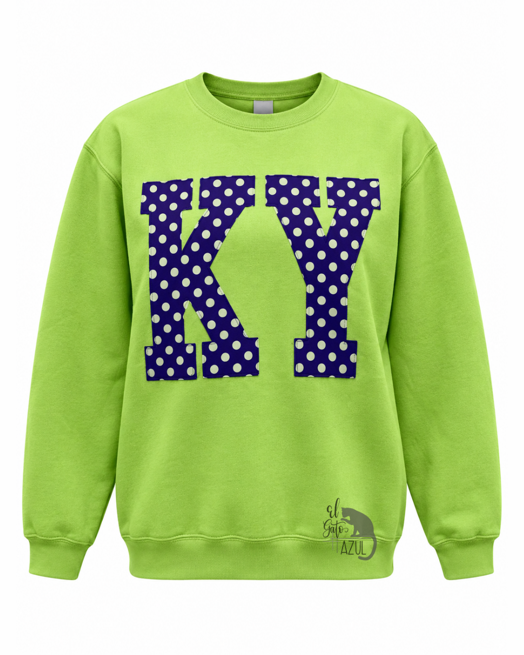 Blue and Green Polka Dot KY