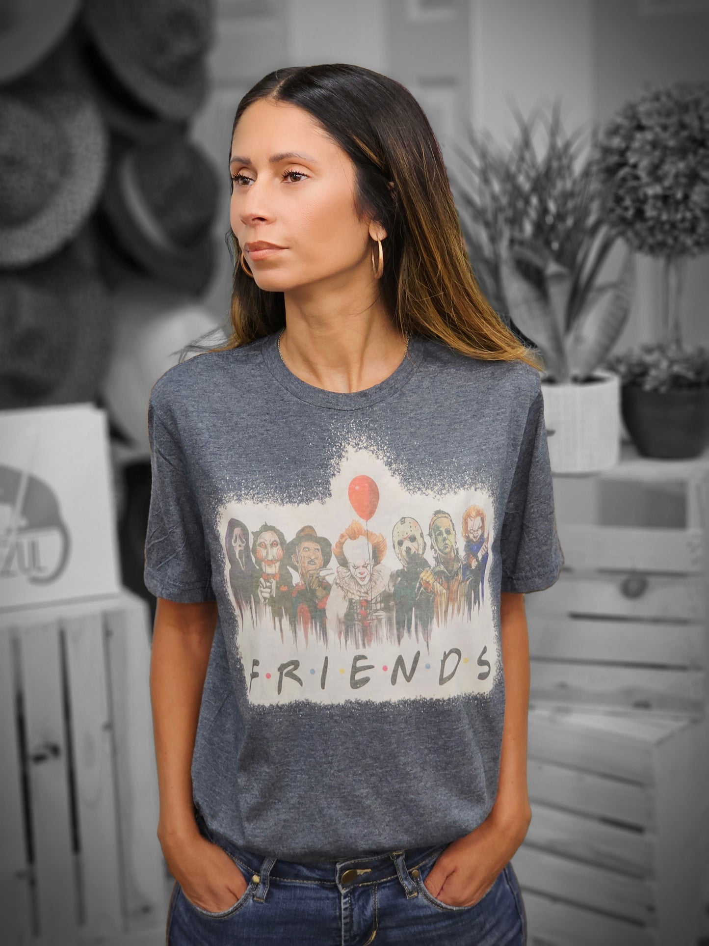 Friends of Horror Bleached Tee