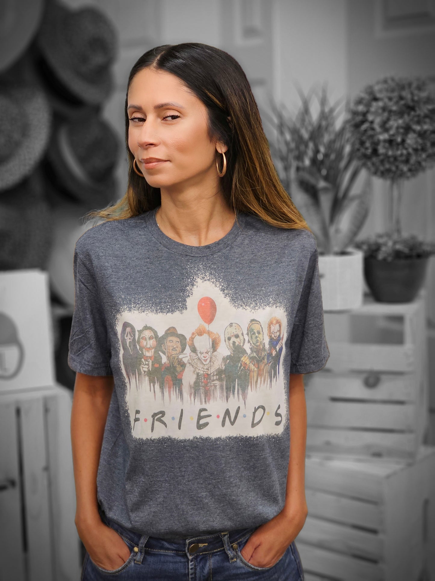 Friends of Horror Bleached Tee