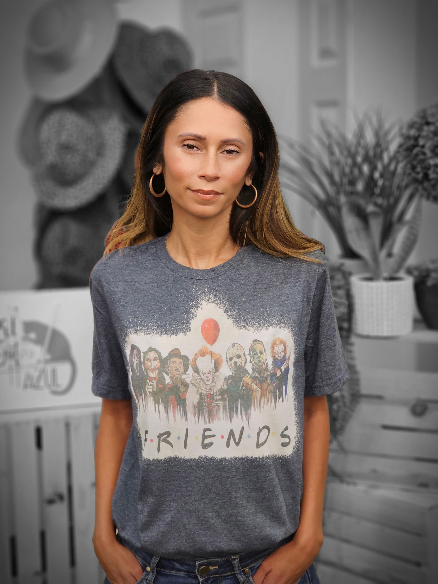 Friends of Horror Bleached Tee