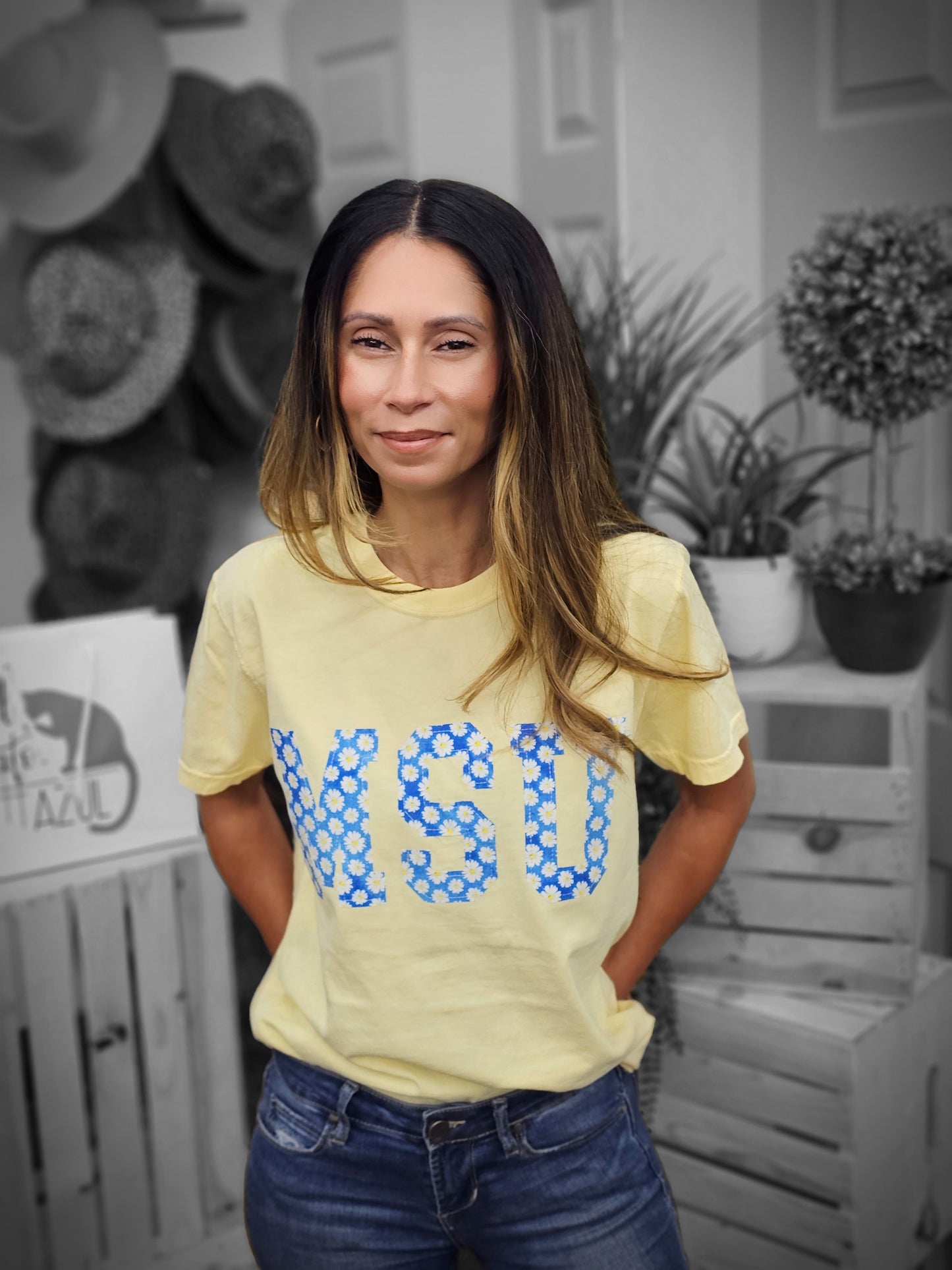 MSU Apliqué Tee Yellow