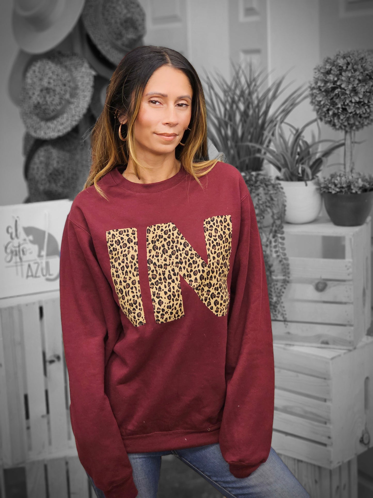 IN as in INDIANA Apliqué SWEATSHIRT