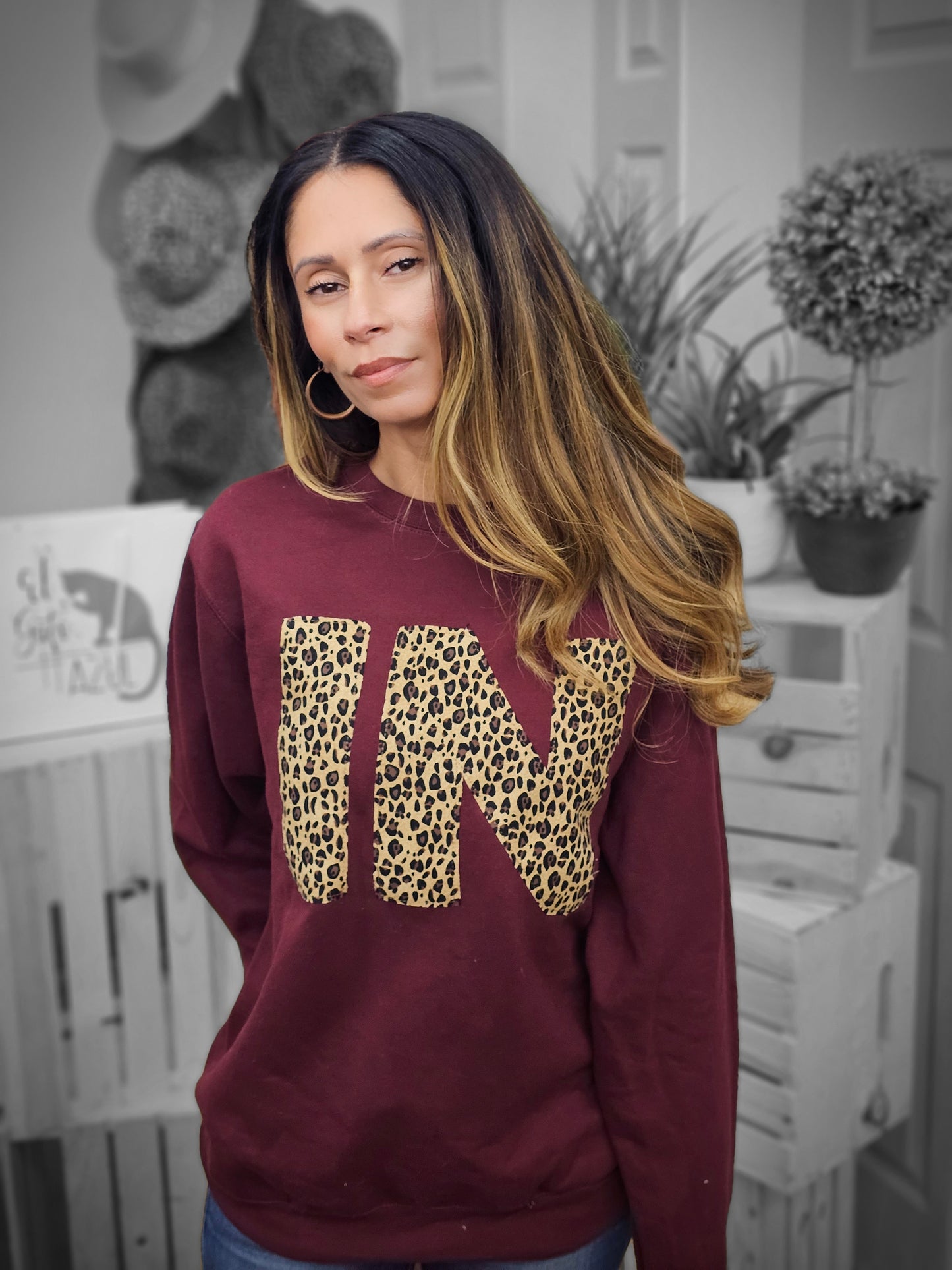 IN as in INDIANA Apliqué SWEATSHIRT
