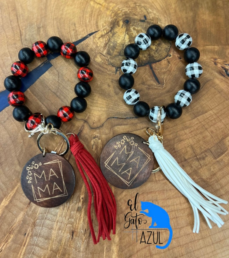 Buffalo Plaid Mama Wristlet