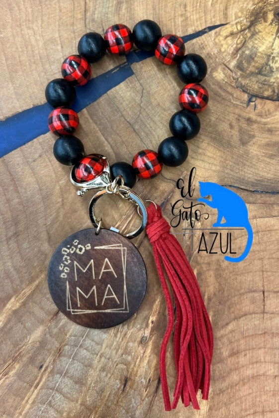 Buffalo Plaid Mama Wristlet