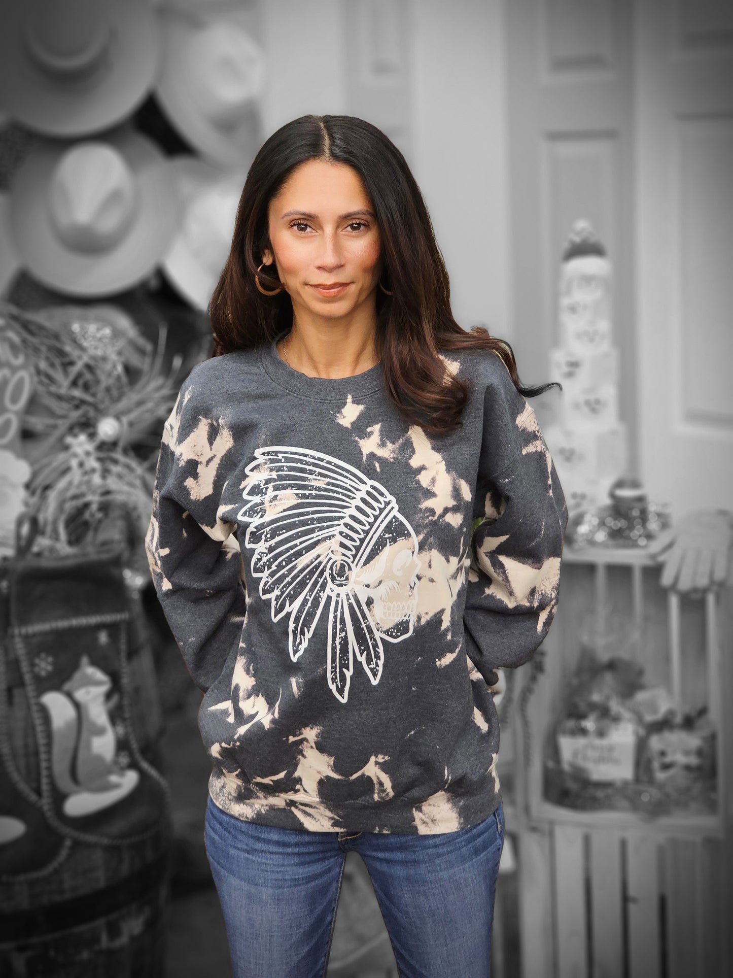 Skeleton Chief BLEACHED SWEATSHIRT