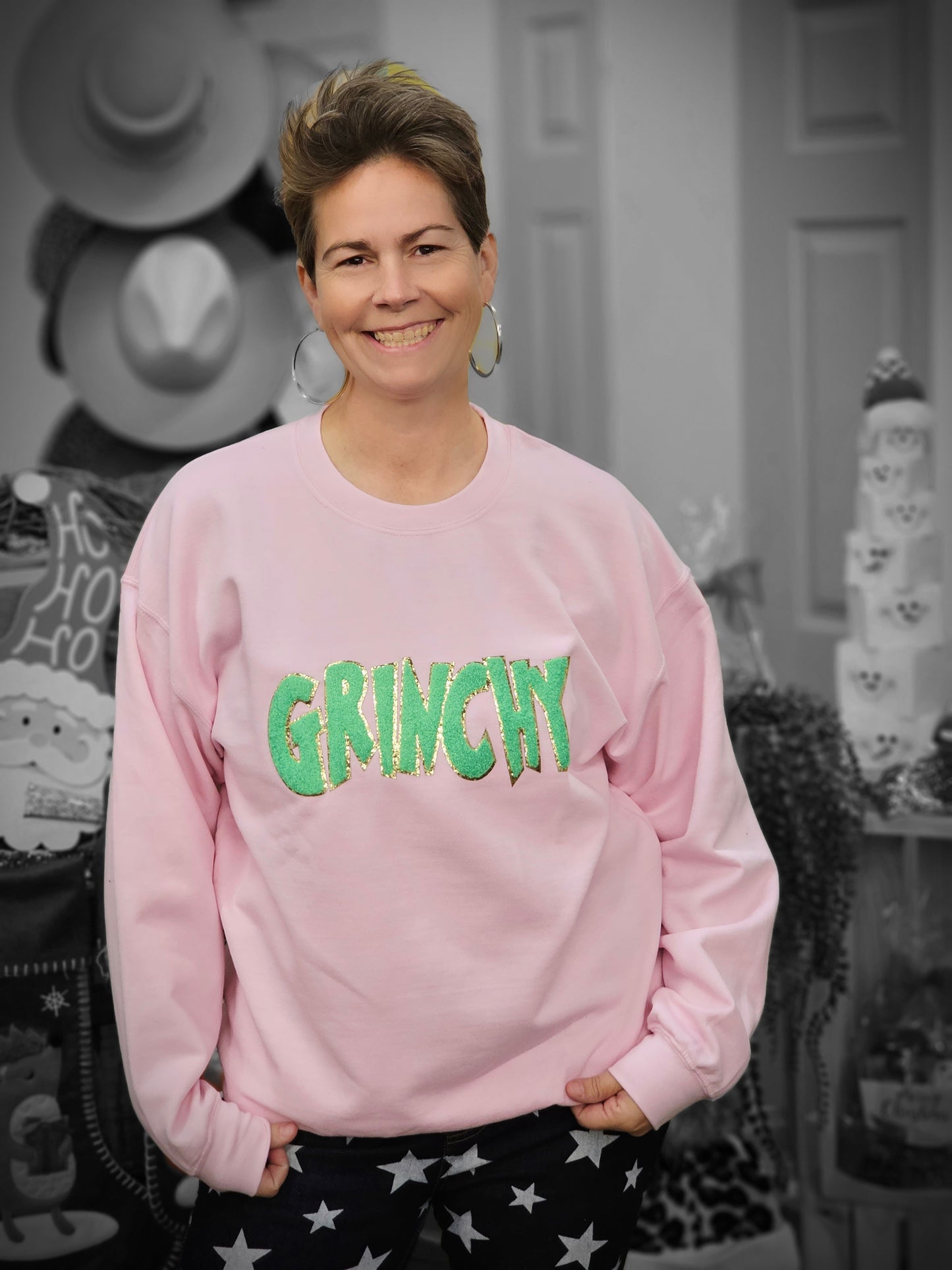 Grinchy 2 - Green on Pink