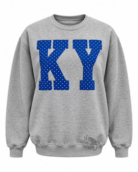 Blue and White Small Polka Dot KY
