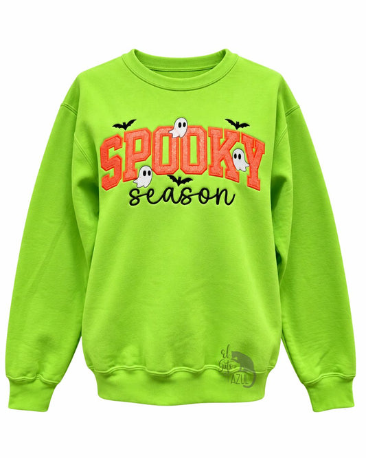 Green Spooky Season Embroidered