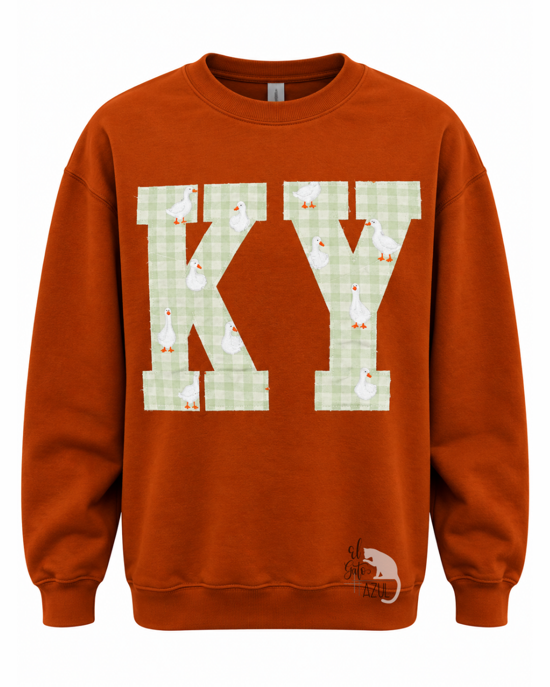 Green and White Gingham Goose KY