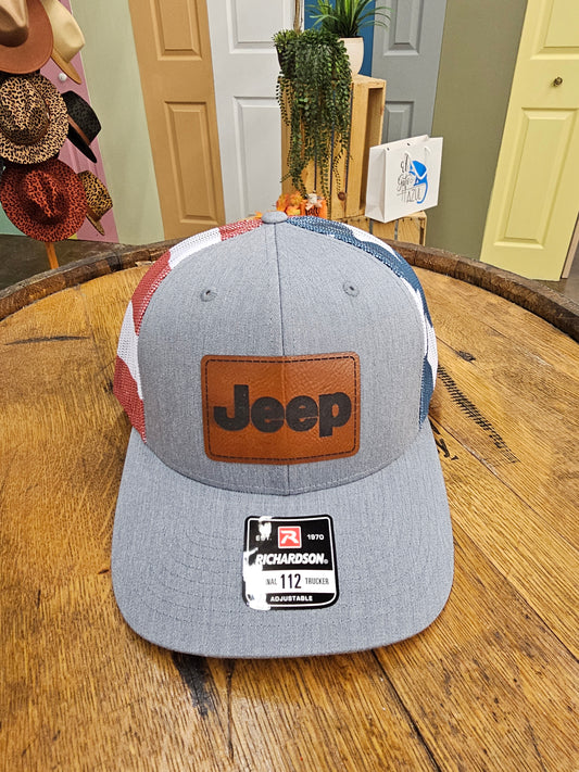 Jeep Leather Patch Hats