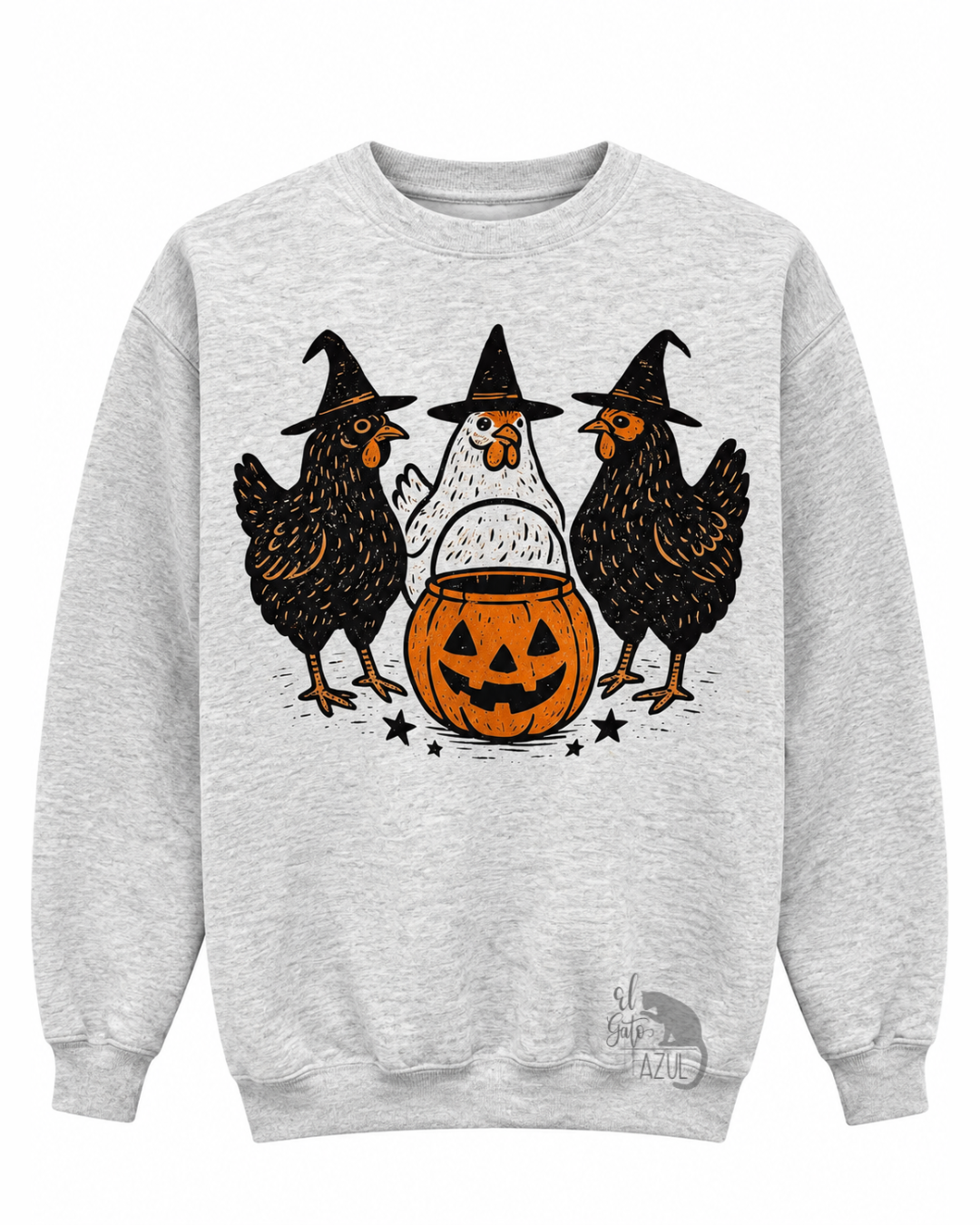 Rooster Witch Hats and Pumpkins