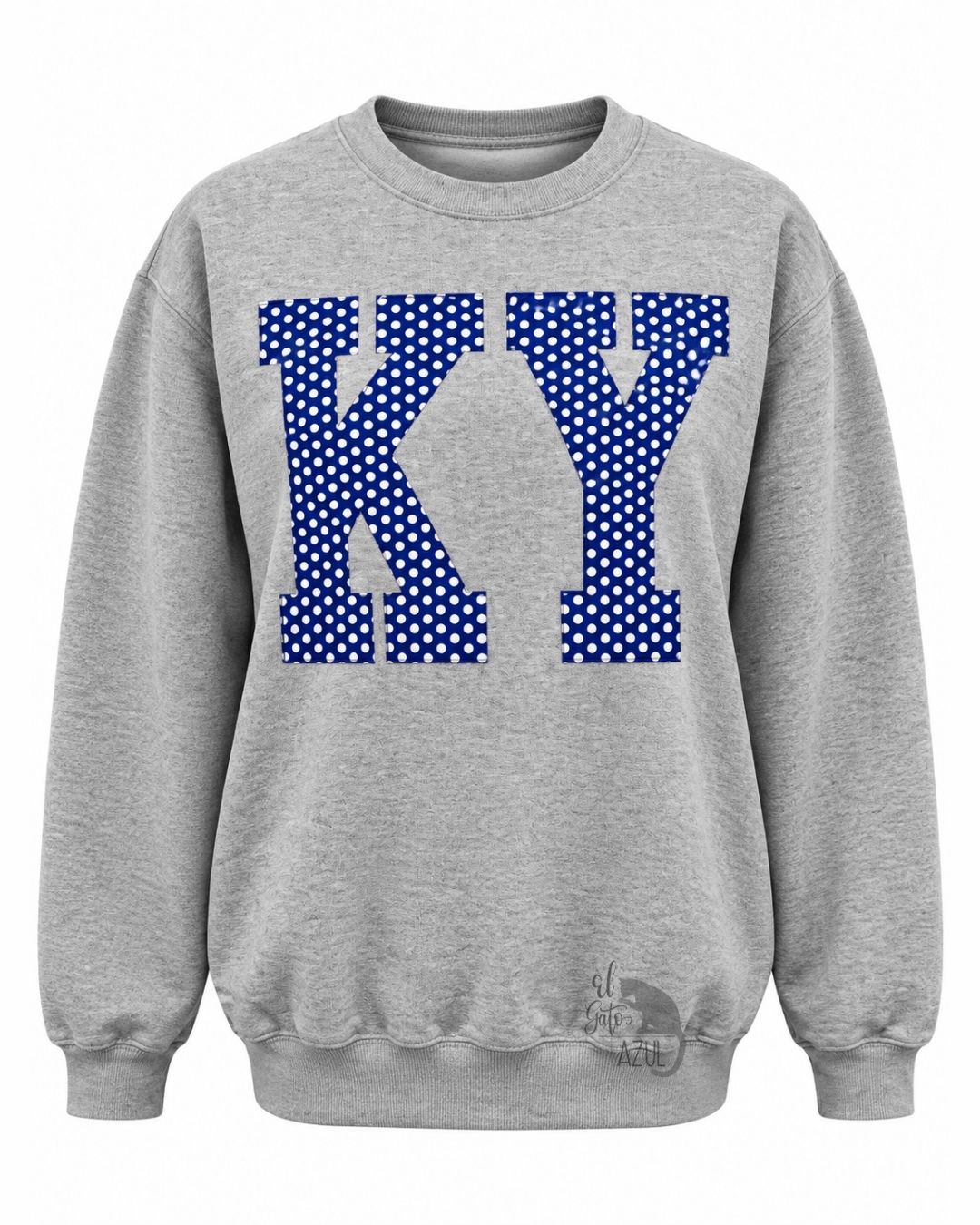 Blue and White Medium Polka Dot KY